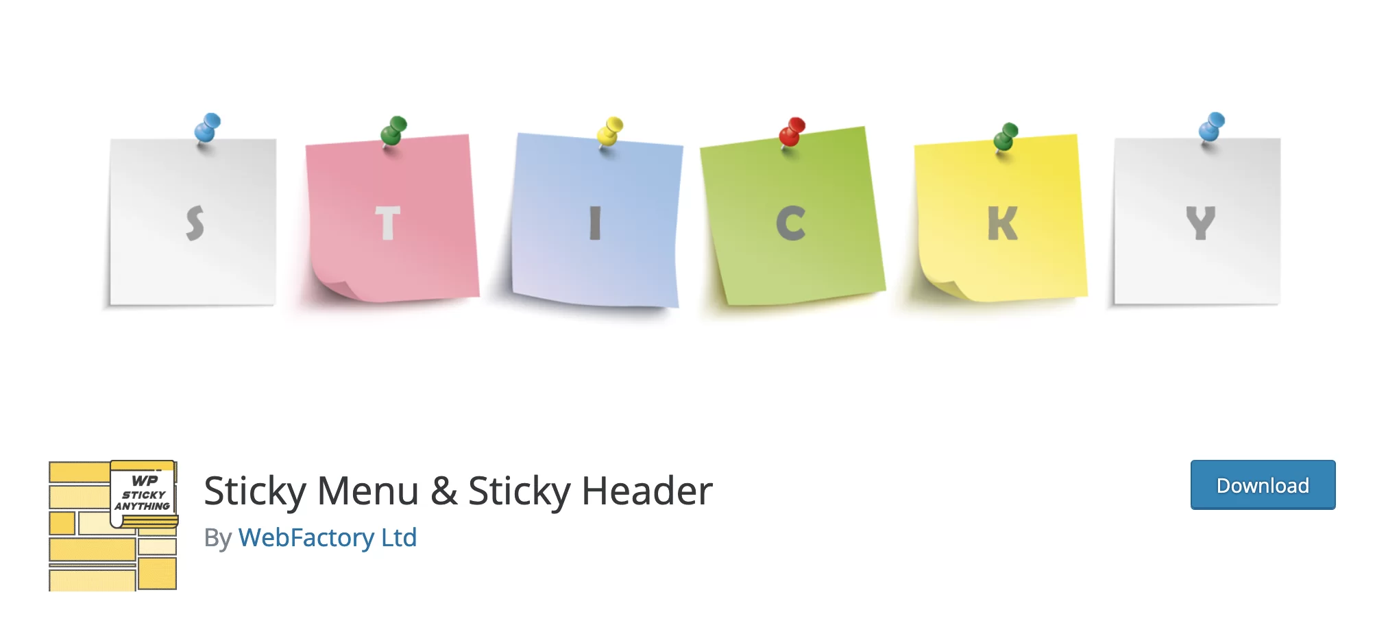 ปลั๊กอิน Sticky Menu & Sticky Header โดย WebFactory Ltd.