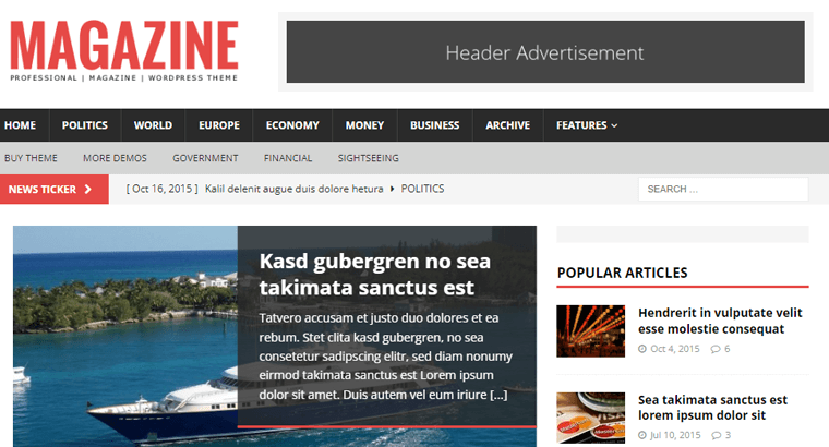 Tema WordPress MH Magazine