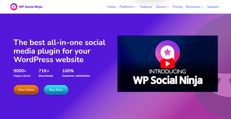 Плагин WordPress для социальных сетей WP Social Ninja