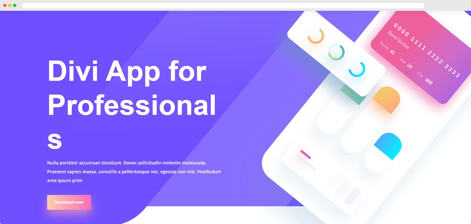 DIVI - Zielseite für mobile Apps