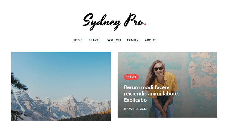 Démo du thème du blog de Sydney