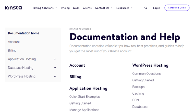 Wsparcie dokumentacji w Kinsta Hosting