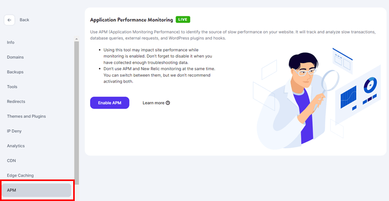 Kinsta - Outil de surveillance des performances des applications