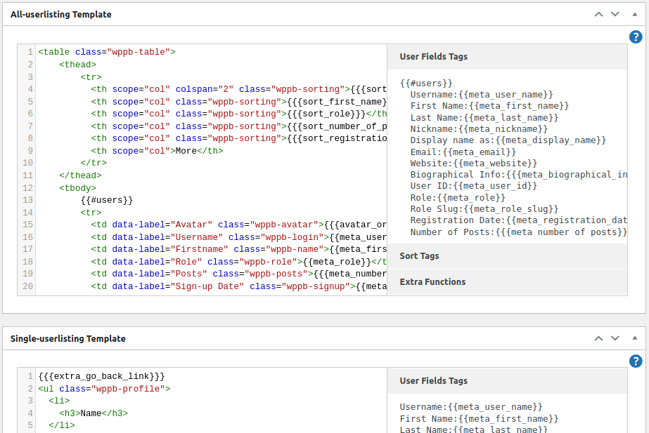 画像 12 は、表示される HTML ユーザー リスト情報の概要を示しています。