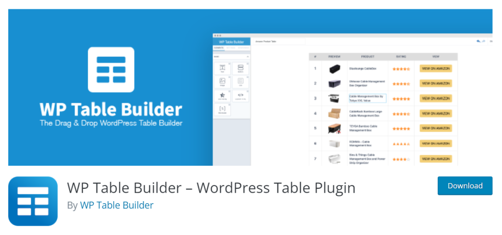 WP Table Builder para WordPress y Elementor