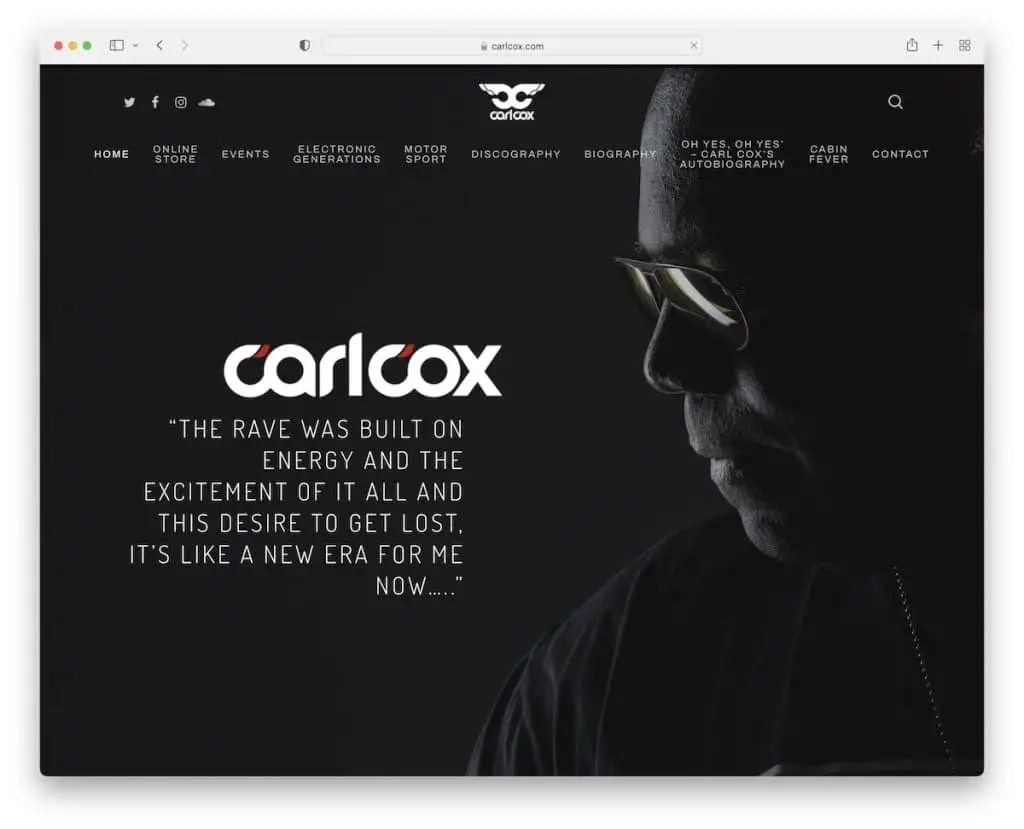 carl cox dj web sitesi