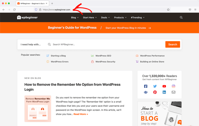 The WPBeginner Homepage
