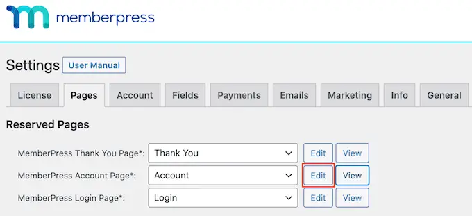 MemberPress 계정 페이지 사용자 정의