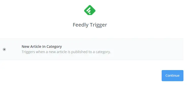 Feedly 트리거 선택.