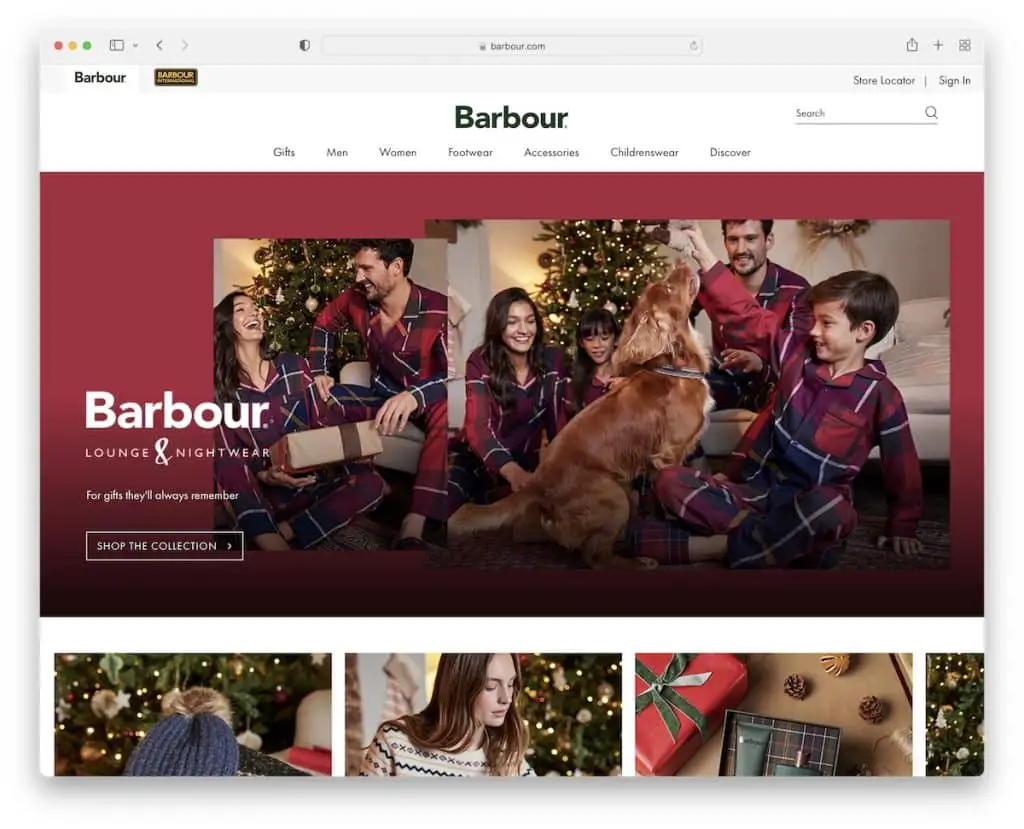 ตัวอย่างเว็บไซต์ barbour magento