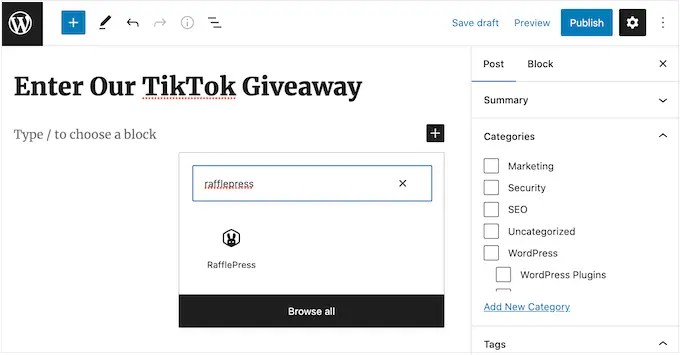 RafflePress WordPress bloğu