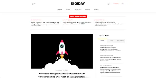 Digidayホームページのウェブデザイン