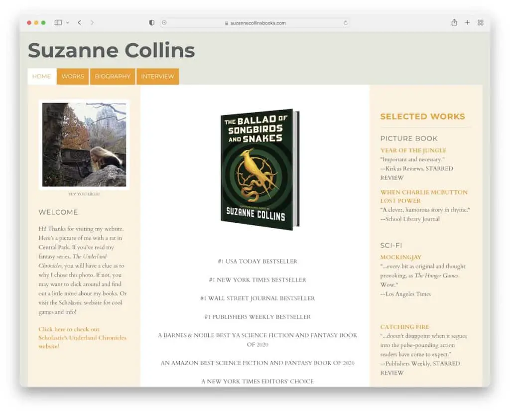 suzanne collins kötü web sitesi tasarımı