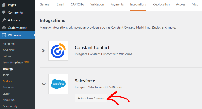 Click salesforce integration