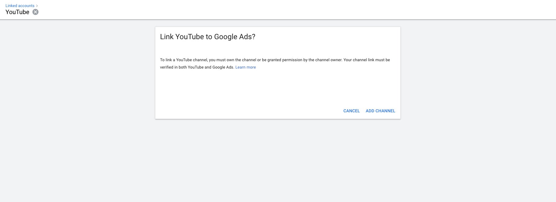 YouTube 채널을 Google Ads에 연결