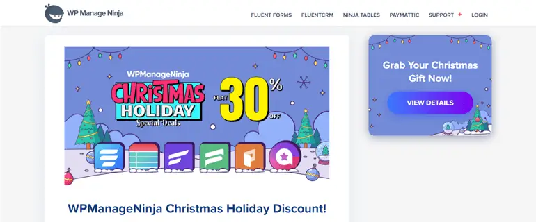 WPManageNinja WordPress 圣诞特卖