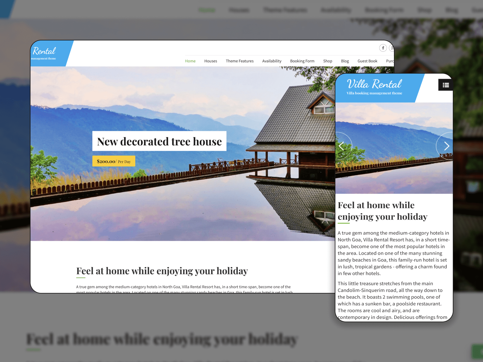 The Villa Rental WordPress theme.