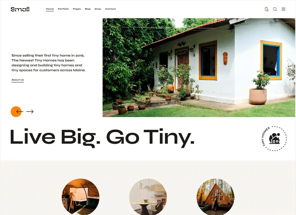 Small - Tiny House Living Lifestyle WordPress 테마