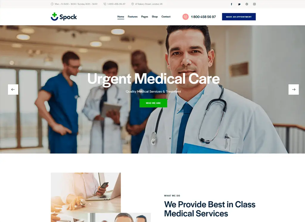 Spock - Medical Elementor 멀티 스킨 WordPress 테마