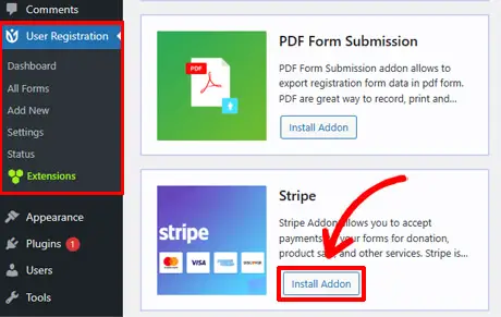 安装 Stripe Addon 用户注册