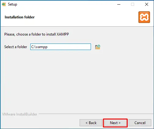 选择安装 XAMPP 的文件夹