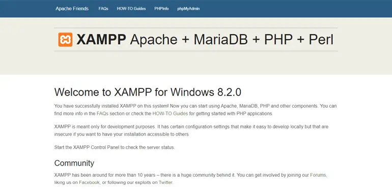 XAMPP 欢迎页面