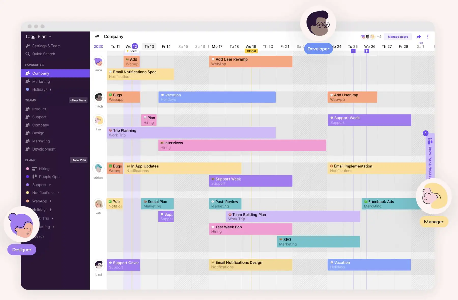 Toggl Plan 的项目管理软件