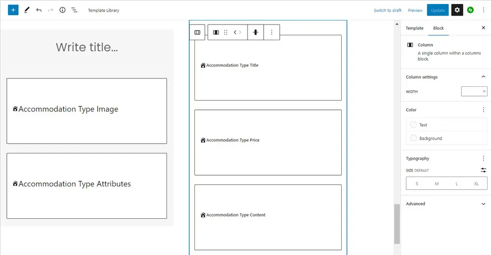 列 WordPress 块。