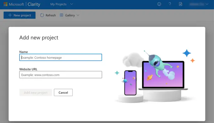 Setting up a new project in Microsoft Clarity