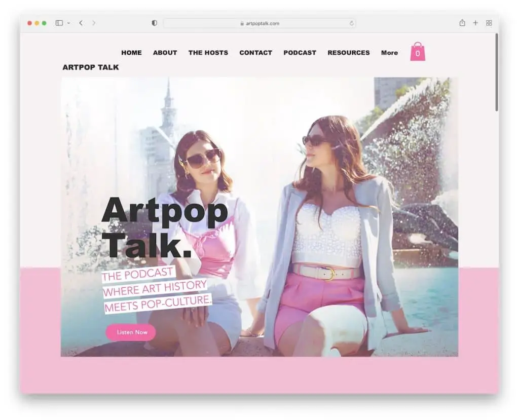 artpop talk ポッドキャストのウェブサイト