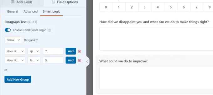 Conditional logic for second question