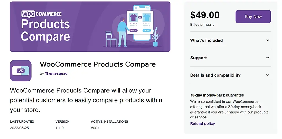 Comparaison des produits WooCommerce