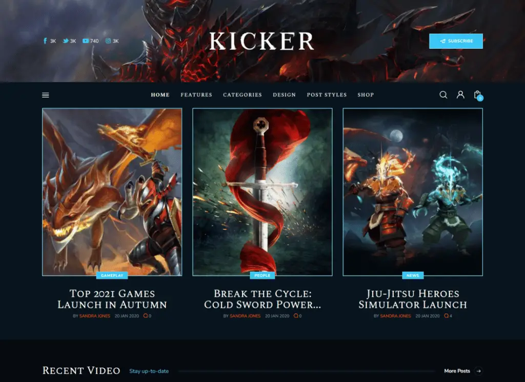 Kicker - 多用途博客杂志 WordPress 主题