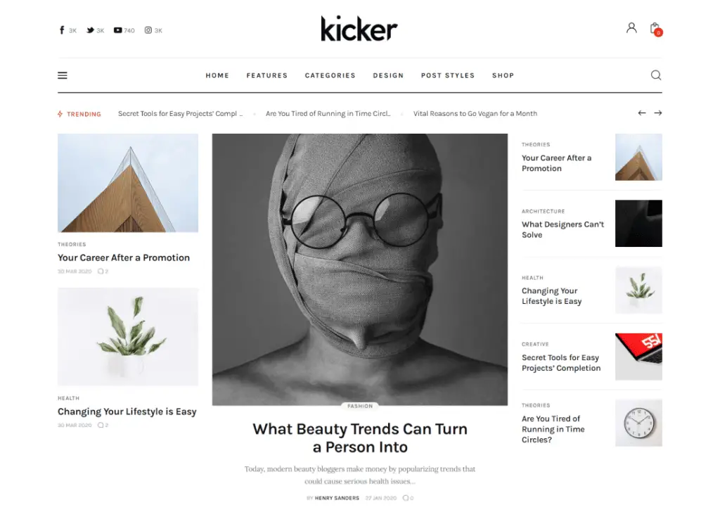 Kicker - 多用途博客杂志 WordPress 主题