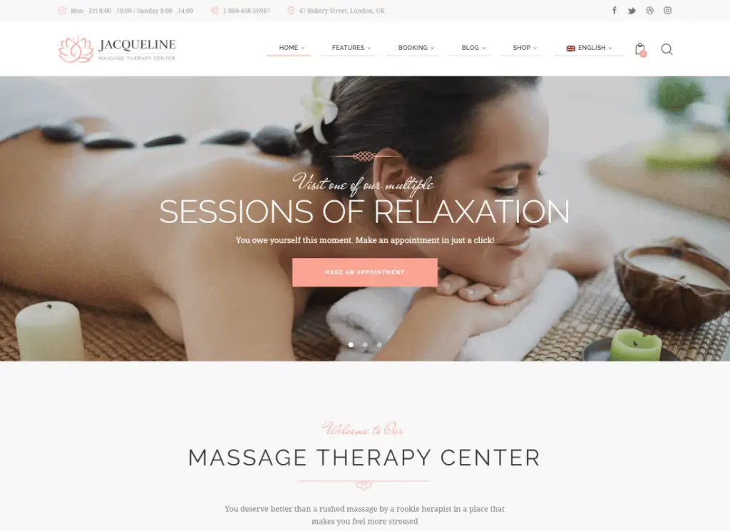 Jacqueline - Spa & Massage Salon Beauty WordPress 主题