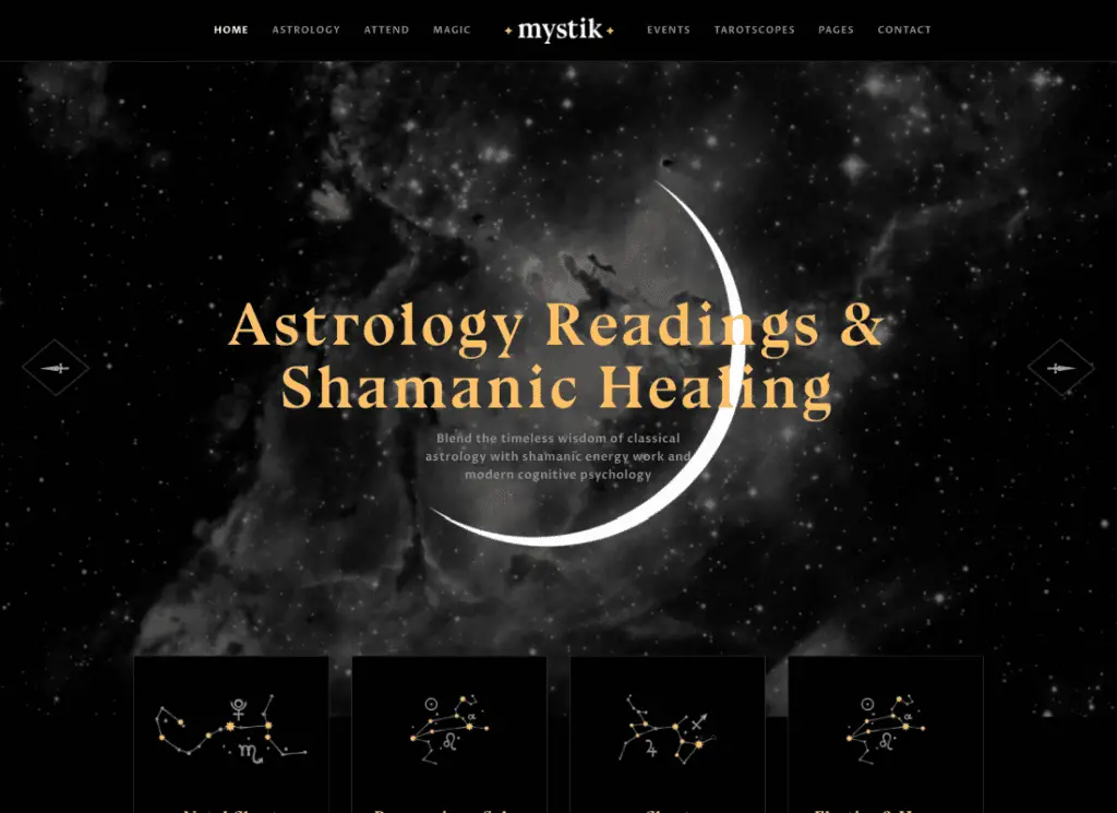 Mystik - Astrology & Esoteric Horoscope Fortune Telling WordPress 主题