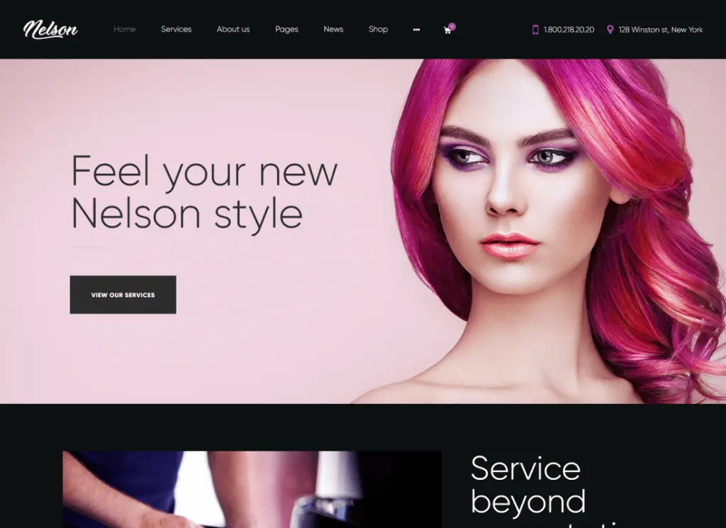 Nelson - Barbershop Hairdresser, Tattoo & Beauty Salon WordPress 主题