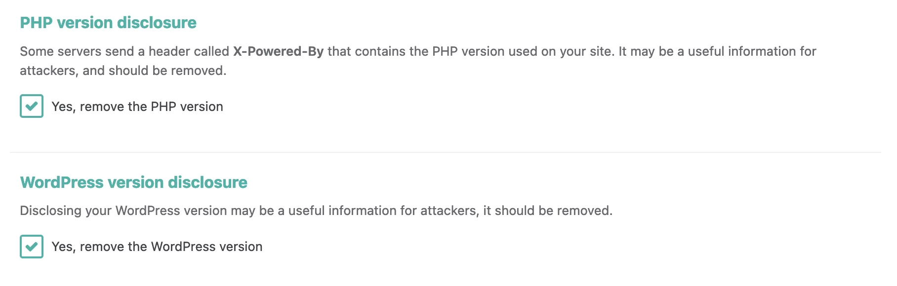 O SecuPress permite mascarar sua versão do PHP.