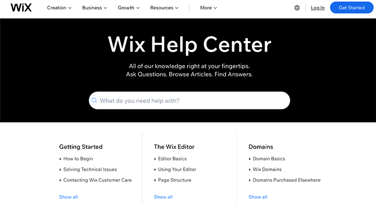 Hilfecenter von Wix