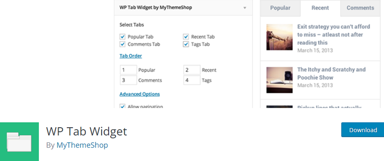 ปลั๊กอิน WP Tab Widget WordPress