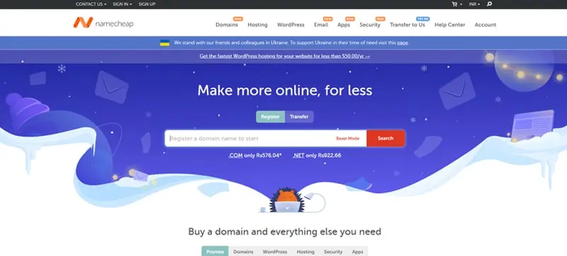 Namecheap domain registration