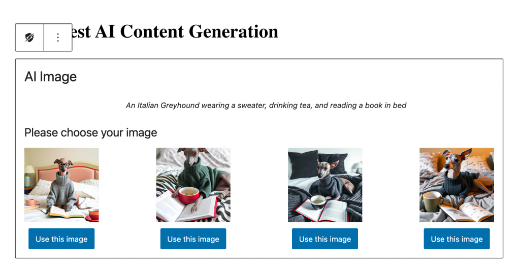 AI-generated content and images