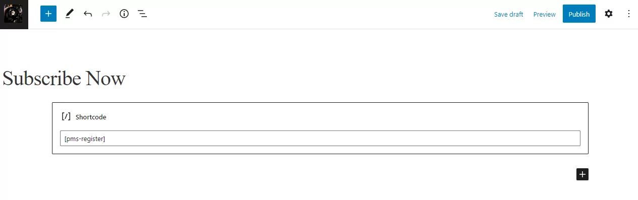 Shortcode Abbonamenti membri a pagamento