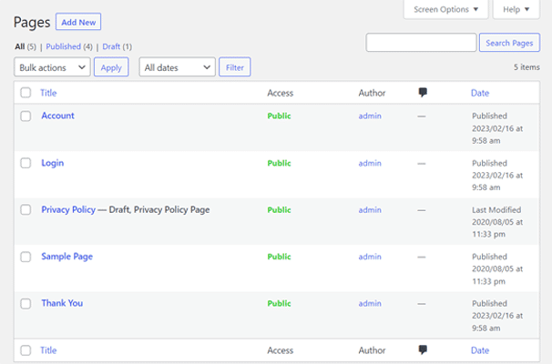 Halaman MemberPress Default - LearnDash Bandingkan