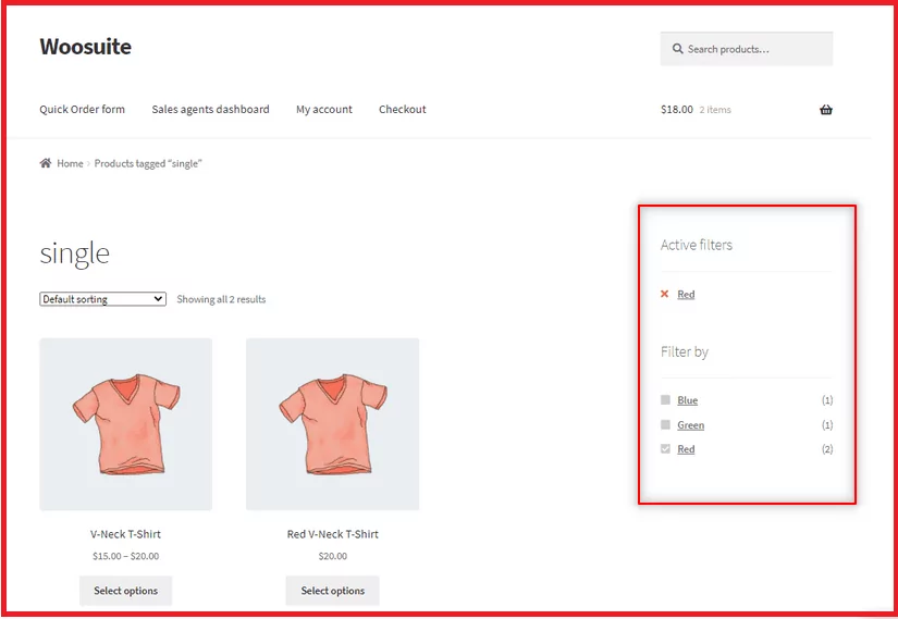 Variaciones de productos de WooCommerce en la página de la tienda con filtros