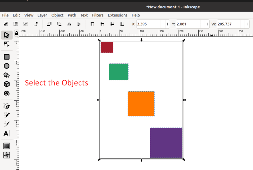 如何在 Inkscape 中對齊對象？