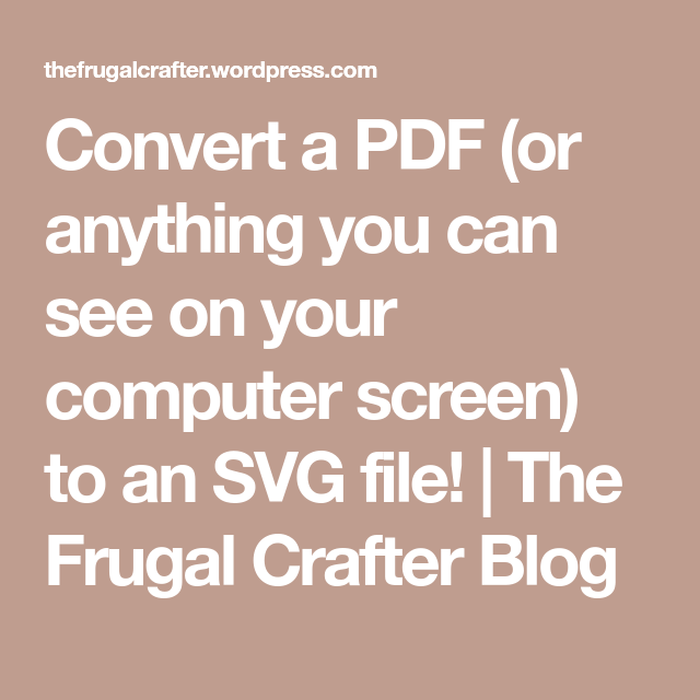 ฉันจะแปลงไฟล์ PDF เป็น Svg บน Cricut ได้อย่างไร