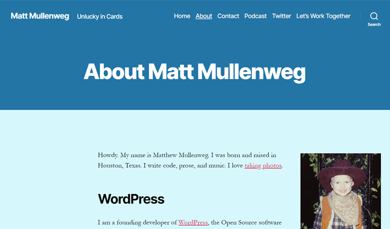 關於 Matt Mullenweg Page