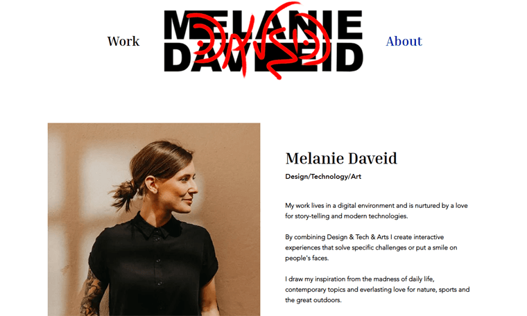 Melanie David About-Seite