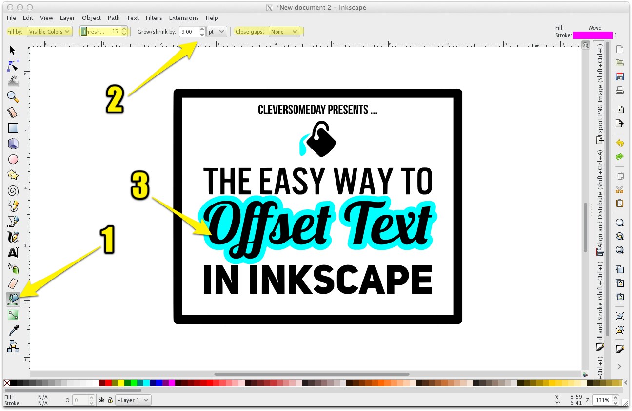 Как создать текст в Inkscape